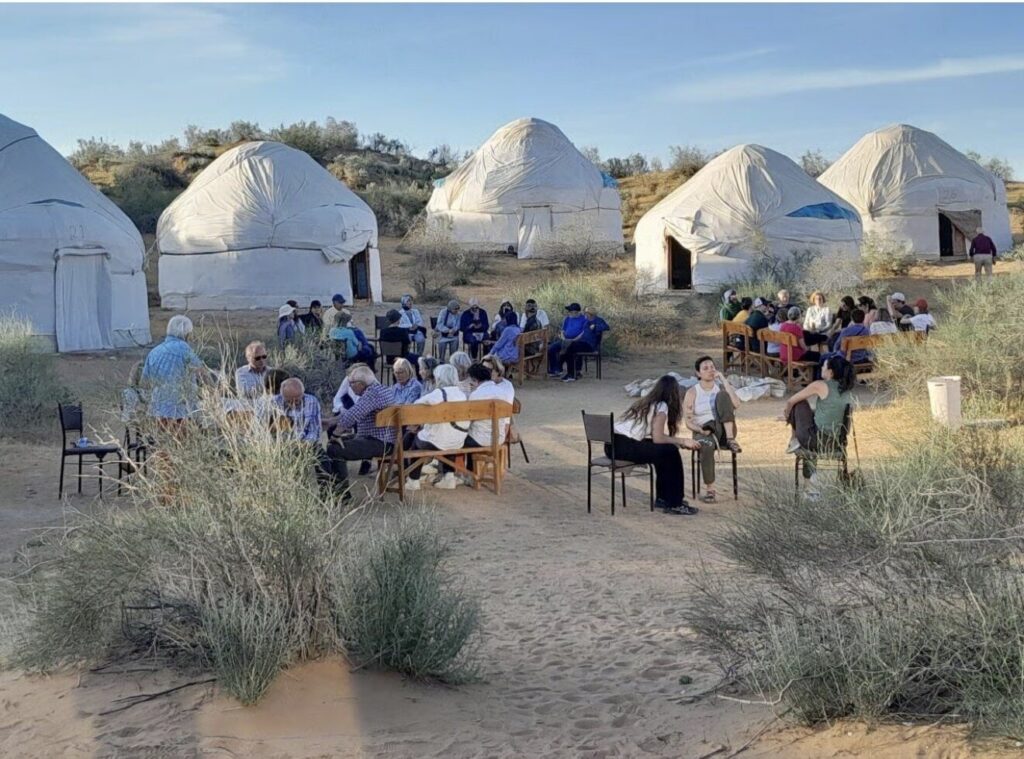 Traditional desert yurt camp