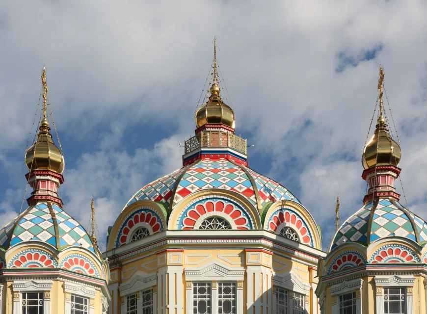 Zenkov Cathedral domes, Almaty