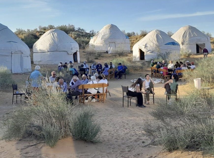 Traditional desert yurt camp
