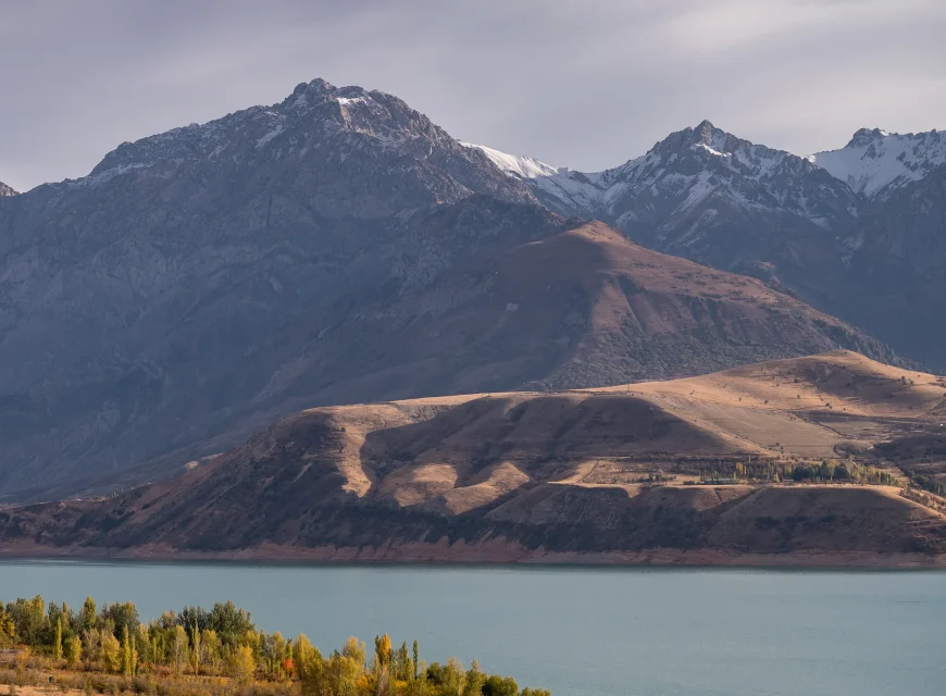 Charvak Reservoir and Ugom-Chatkal mountain slopes