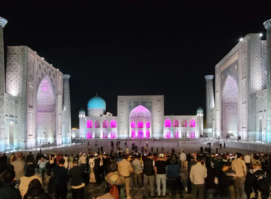 Registan at night, Samarkand